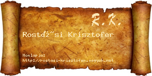 Rostási Krisztofer névjegykártya